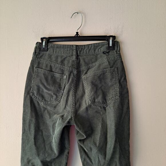PacSun Womens Green Corduroy Relaxed Fit High Rise Tapered Leg Mom Jeans Size 24 - Picture 8 of 16